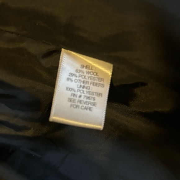 Like New Dana Buchman Black wool blend side zip tie front winter coat - Picture 7 of 12